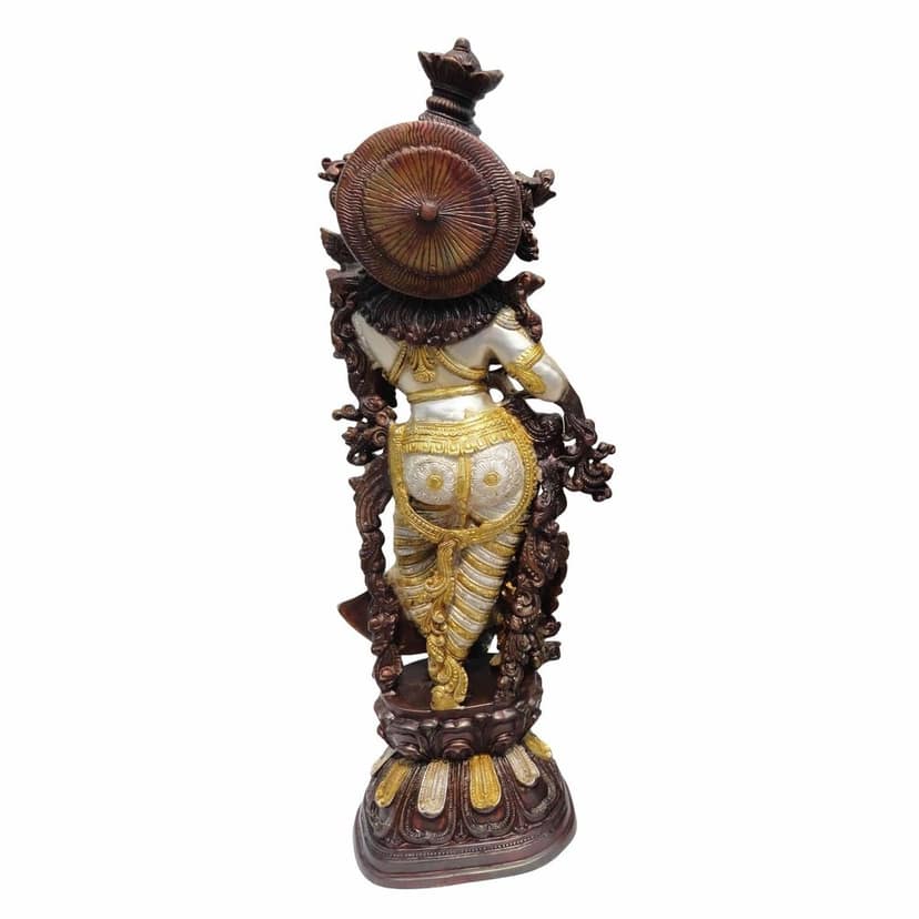 Brass Radha Ji God Idol - Handcrafted Brass Statue, Height : 29 Inch (BSMAS075 R) view 3