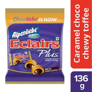 Alpenliebe Chocoliebe Eclairs Choco Caramel Chews, 136 gm