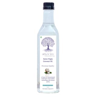 Sprouted Extra Virgin Coconut Oil (Nariyal ka tel) | Plastic Bottle | Kohlu/ Kacchi Ghani | 100% Pure | Gluten-Free | Chemical Free |Wood Cold Pressed/ Cold Pressed Coconut Oil for Cooking in 1 Litre