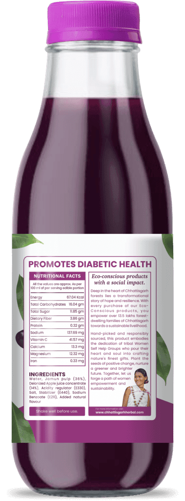 Chhattisgarh Herbals Jamun Juice - Refresh (RTS) | 190 ML view 3