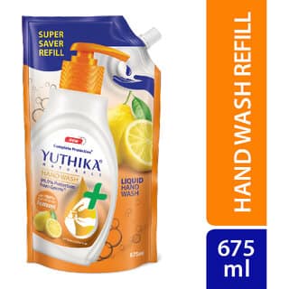 Yuthika Naturals Hand Wash 675ml Lemon - 100 Natural Extracts, pH Balanced view 2