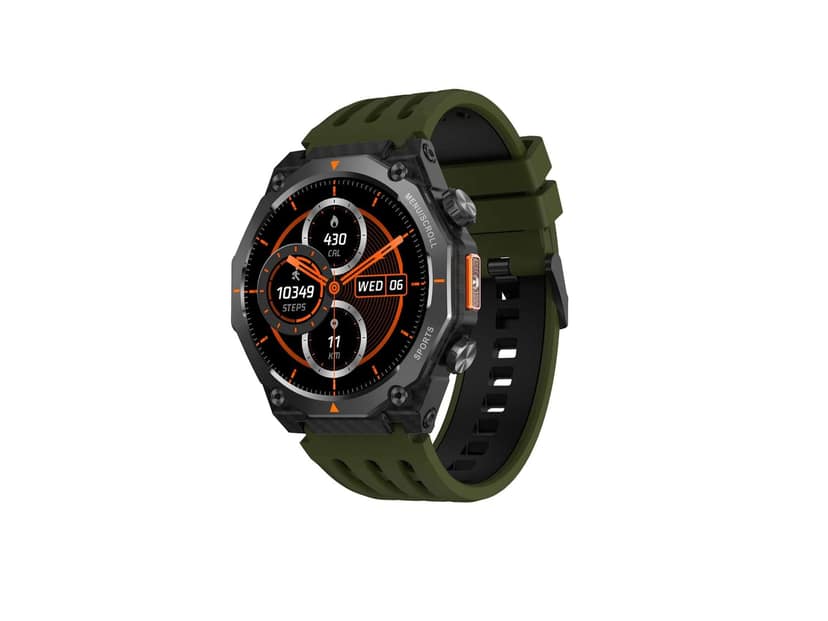 Fastrack Xtreme Adventure Smart Watch with 1.43 AMOLED Display, Dual Push Button, GPS, ABC, 1ATM, Inbuilt Torch, 100+ Multisports, Dual Tone Strap - Black & Green