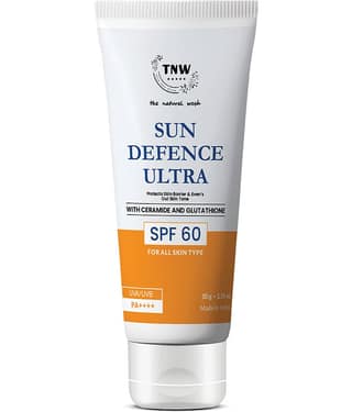 TNW The Natural Wash Sun Defence SPF 60 Sunscreen, Protects Against UVA/UVB, No white cast 50g
