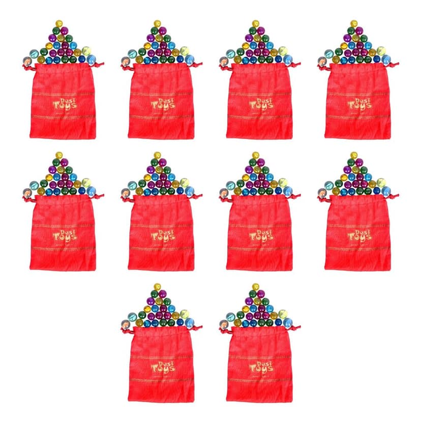 Desi Toys Marble Balls | Each Pack has 24 Marbles & 4 Big Shooters | Kanche | Golilu | Goli | Multicolor | Traditional Nostalgic Indian Game | Birthday Return Gift for Kids & Adults (Pack of 10) view 2