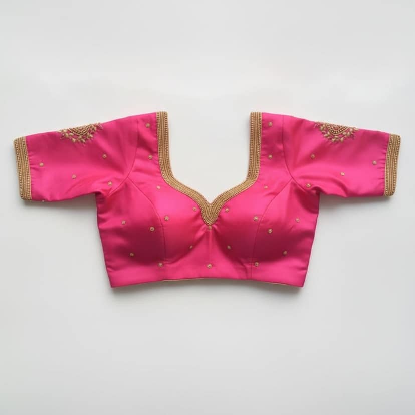 Pink Embroidered Ethnic Blouse view 2