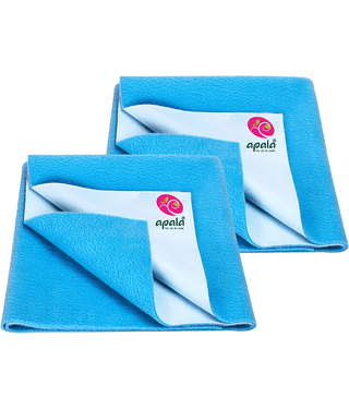 Apala Blue Laminated Bed Protector Sheet ( Pack of 2 )