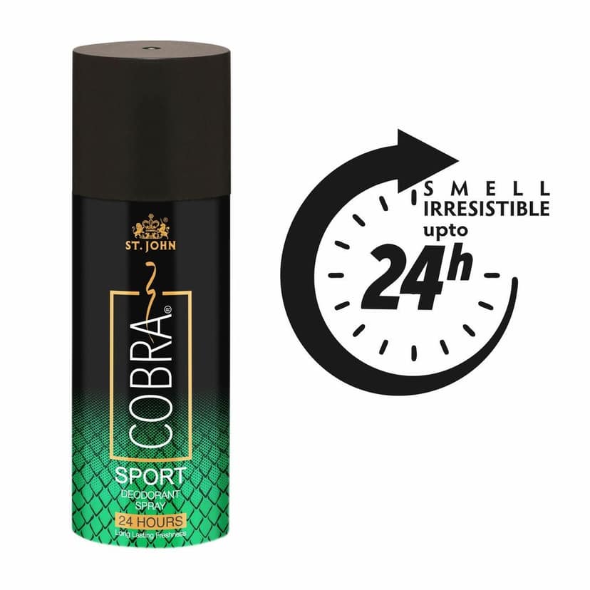 ST.JOHN Deo Cobra Sport Limited Edition Deodorant Body Spray for Long Lasting Protection 150ml (Pack of 12) view 5