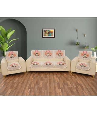 luxury crafts 5 Seater Polyester Slipcover ( Pack of 10 )