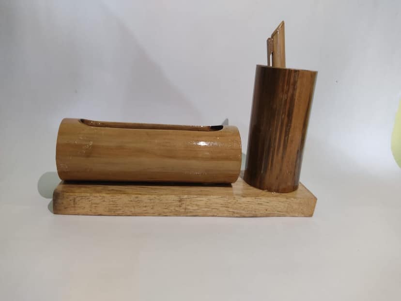 Pen stand holder with bamboo pen