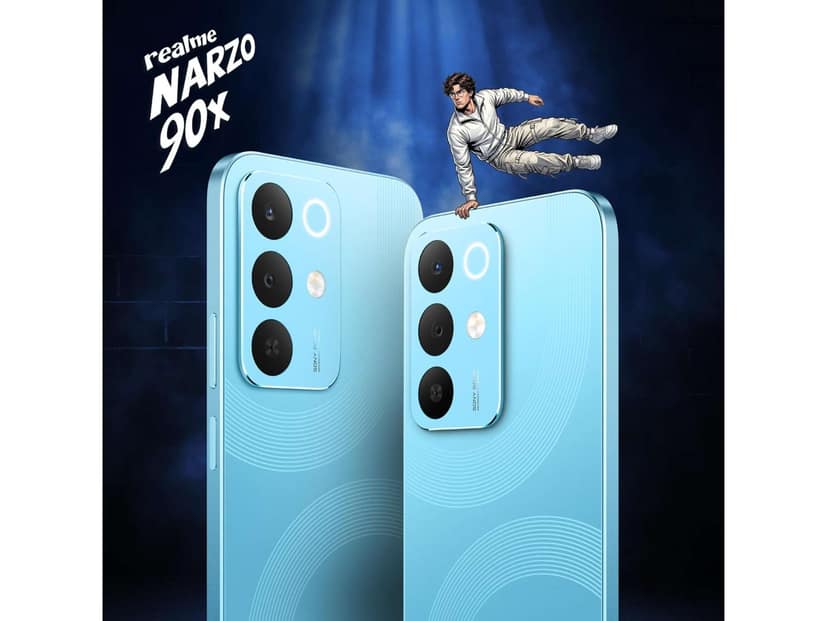 Realme Narzo 90X 5G Smartphone, 4GB RAM, 128GB Storage - Aqua Blue view 4