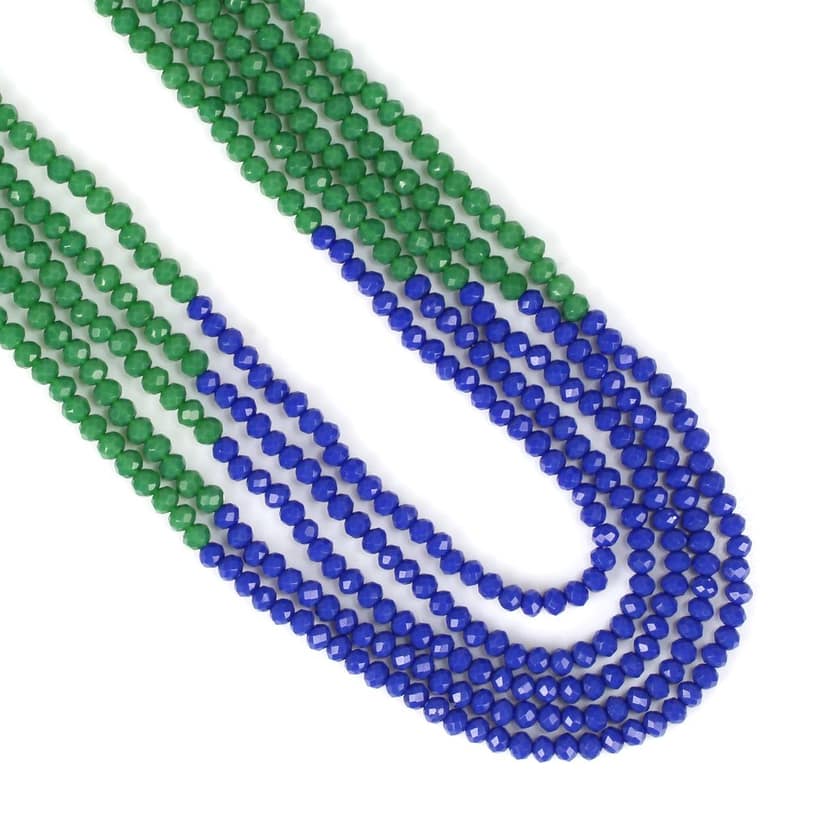 Tribes India Red Blue Green Crystal Beads Multi Strand Necklace for Women view 3