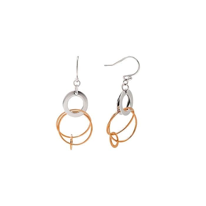 18k Rose Gold Plated Two Tone Silver Eclipes Earrings view 5