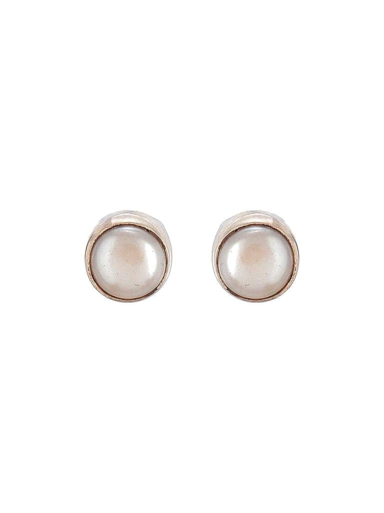 925 Sterling Silver White Pearl Stud Earrings view 7
