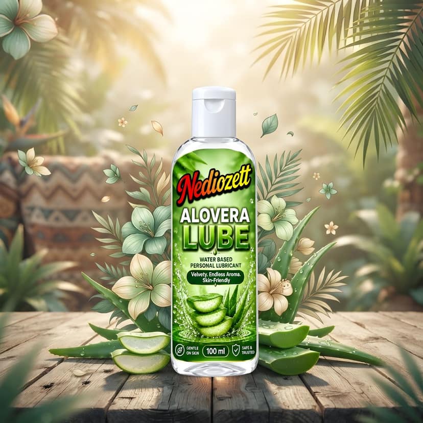 Nediozett Lube Aloe vera Flavored Lubricant Gel for Men & Women| 100ml| Water-Based Gel| Skin-Friendly| Safe to Use with Condoms (pack of 1 )