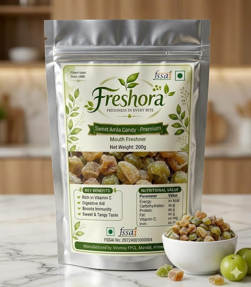Freshora Diwali Special 3-in-1 Premium Mouth Freshener Combo | Premium Falsa Laddoo (200g Jar), Premium Drakshadi Vati (200g Jar) & Sweet Amla Candy (200g Pouch) | 600g Total Net Weight view 4