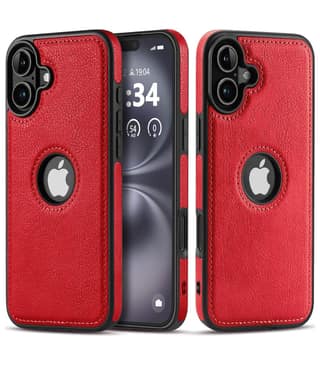 LIRAMARK PU Leather Flexible Back Cover Case Designed for iPhone 16