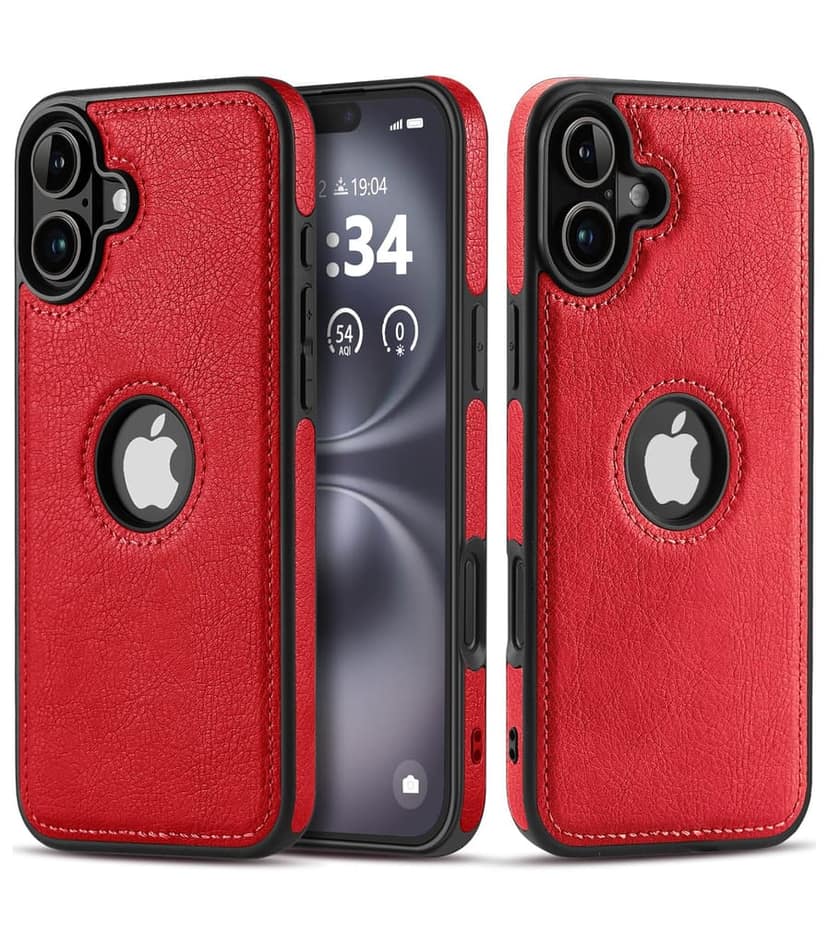LIRAMARK PU Leather Flexible Back Cover Case Designed for iPhone 16