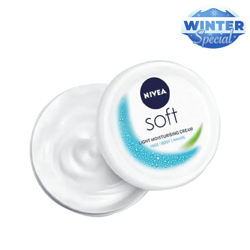 Nivea Soft Light Moisturizer - With Vitamin E & Jojoba Oil, For Face, Hand & Body, Instant Hydration, Non-Greasy Cream, 50 Ml