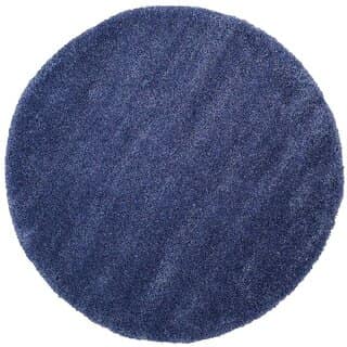 GALLERY HOME Silky Smooth Anti-Skid Shaggy Round Carpet with 2 inch Thickness (8x 8 Round, Blue S1) view 2