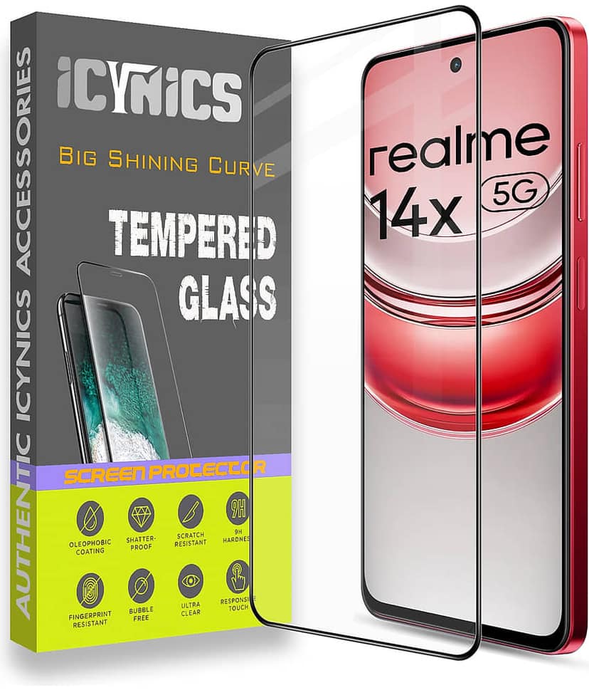 Icynics Tempered Glass Compatible For Realme 14x 5G ( Pack of 1 )