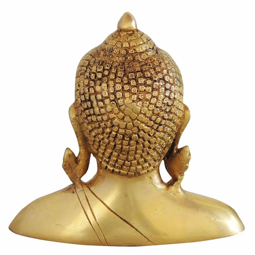 Brass Half Buddha Meditation Statue - Decorative Home Statue, Height : 6.5 Inch (BSMAS1073 G) view 3