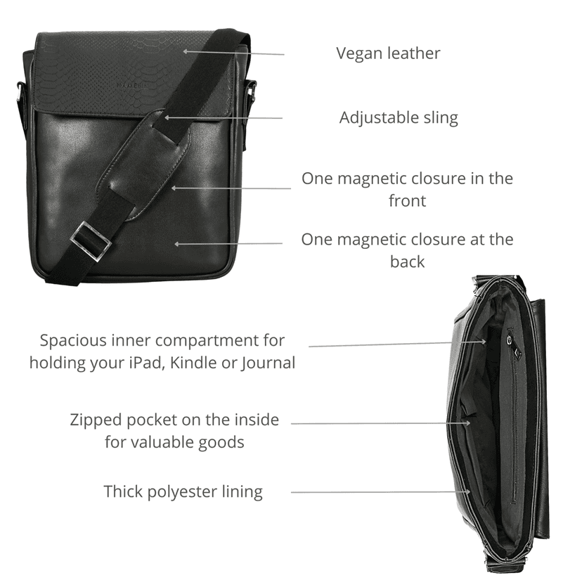 The Harvey Sling bag for Men L (Black) view 5