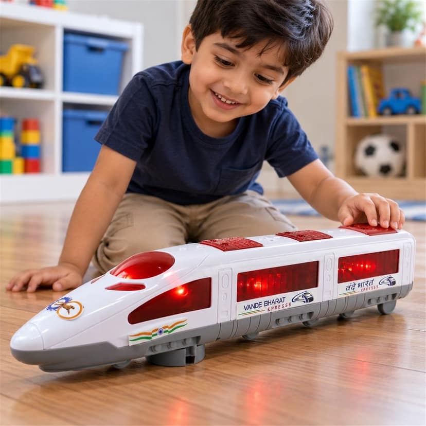 Electric Bullet Train Toy with Flashing Lights for Kids Indoor Play (1 Pc) view 2