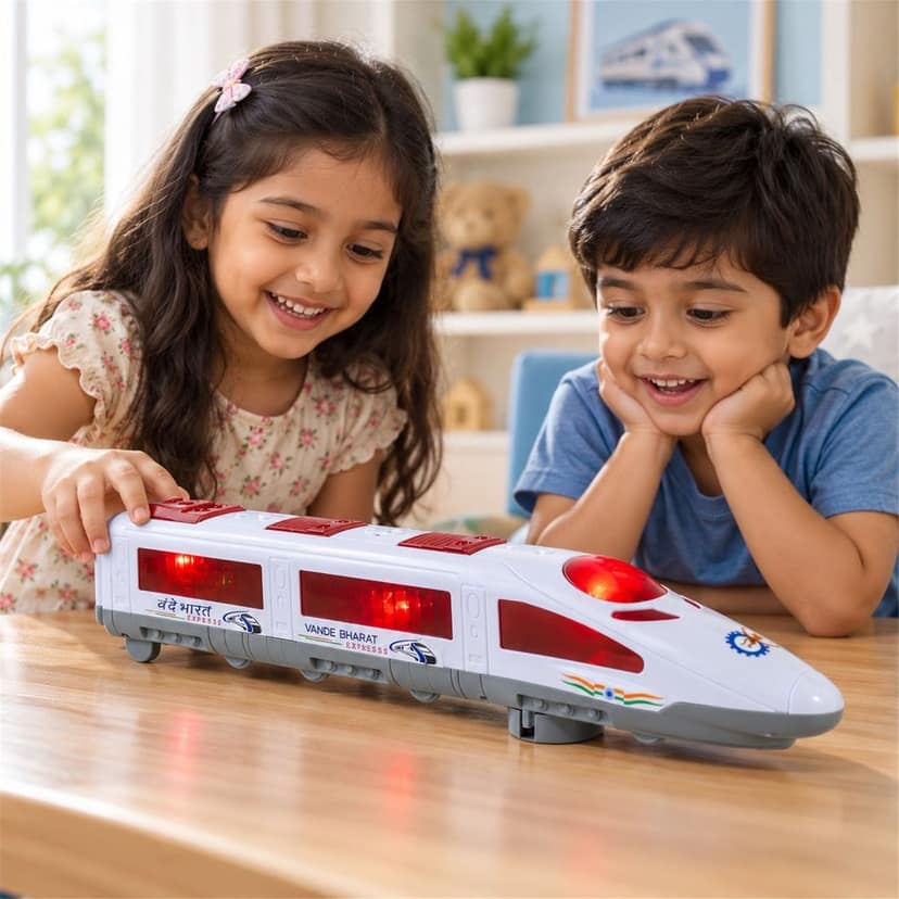 Electric Bullet Train Toy with Flashing Lights for Kids Indoor Play (1 Pc) view 3
