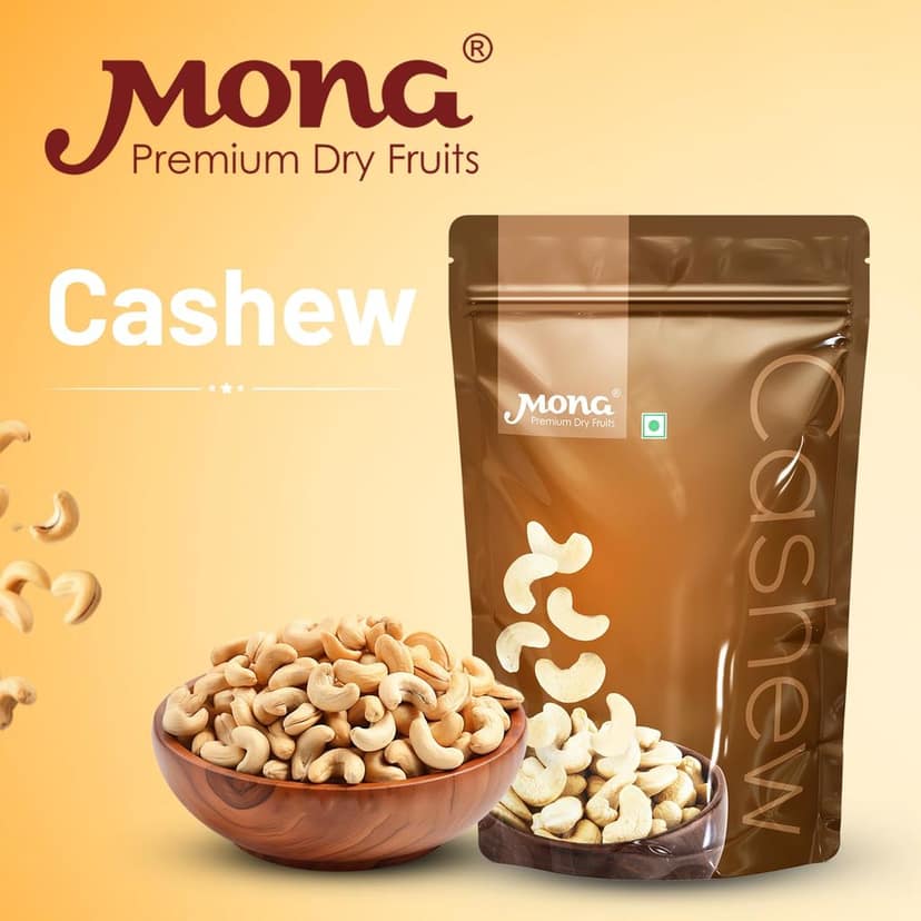 Mona Premium Cashew Nuts - Wholesome & Healthy Dry Fruit Snack view 3