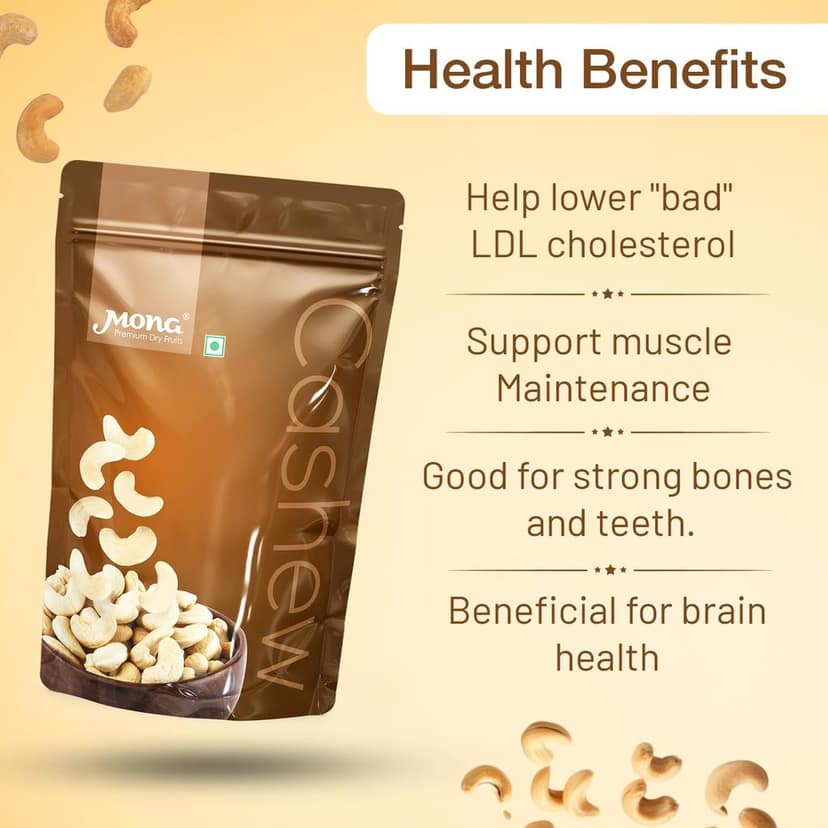 Mona Premium Cashew Nuts - Wholesome & Healthy Dry Fruit Snack view 4