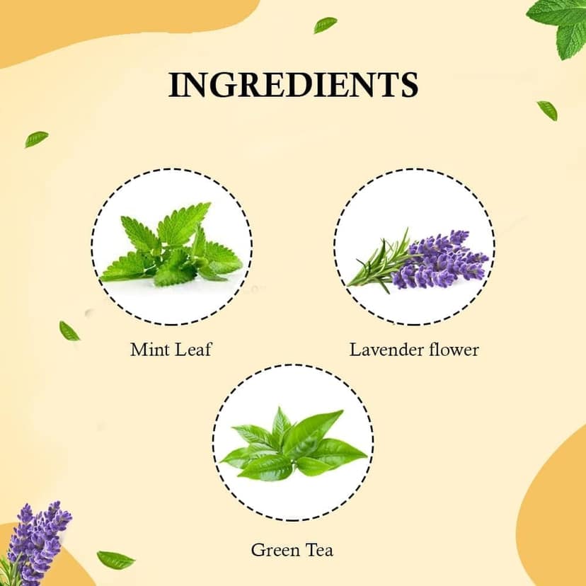 Golden Tips HERBYOGA Green Tea Lavendar and Mint Pouch (100 Gram, 50 cups) view 3