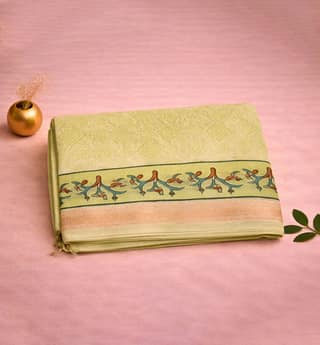 Gond Art Block Print Maheshwari Saree – Heritage Tribal Motif