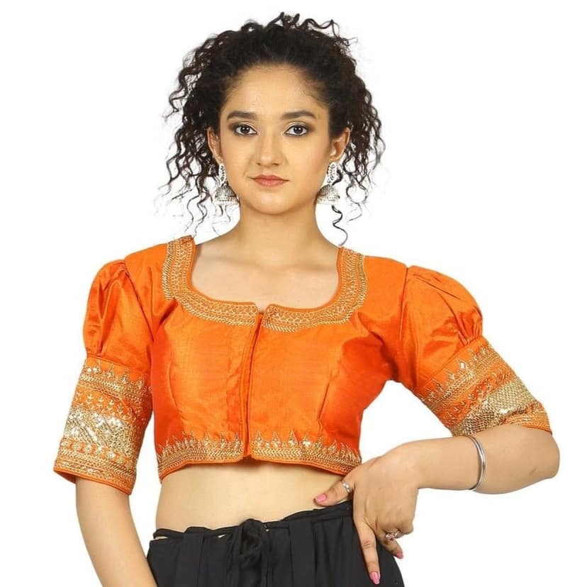 TheHangr Orange Raw Silk Blouse - 34 view 2