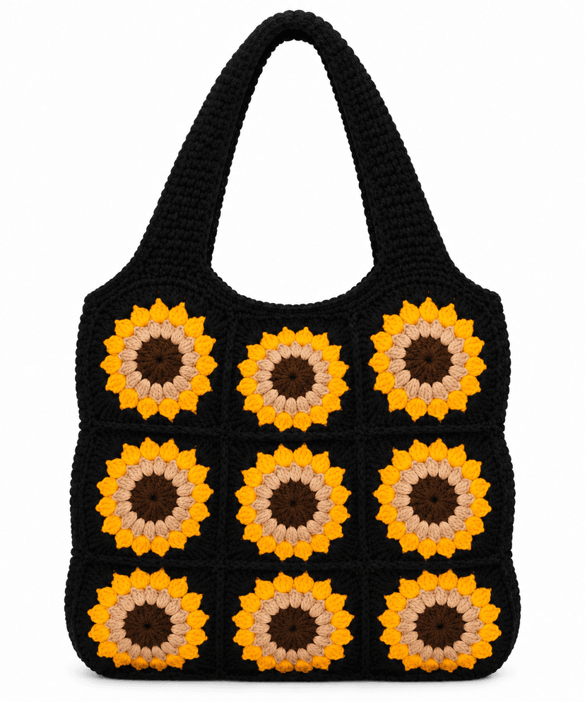 Handmade Crochet Sunflower Purse for Women with Floral Design