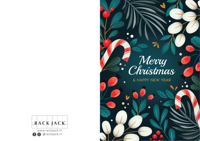 Rack Jack Funny Christmas Xmas Greeting Card for Secret Santa Gifts New Year Friends Family Colleagues with Pastel Envelope - Merry Christmas - Green view 2