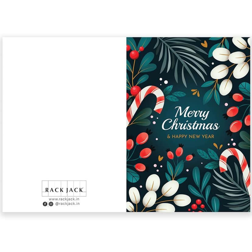 Rack Jack Funny Christmas Xmas Greeting Card for Secret Santa Gifts New Year Friends Family Colleagues with Pastel Envelope - Merry Christmas - Green view 6
