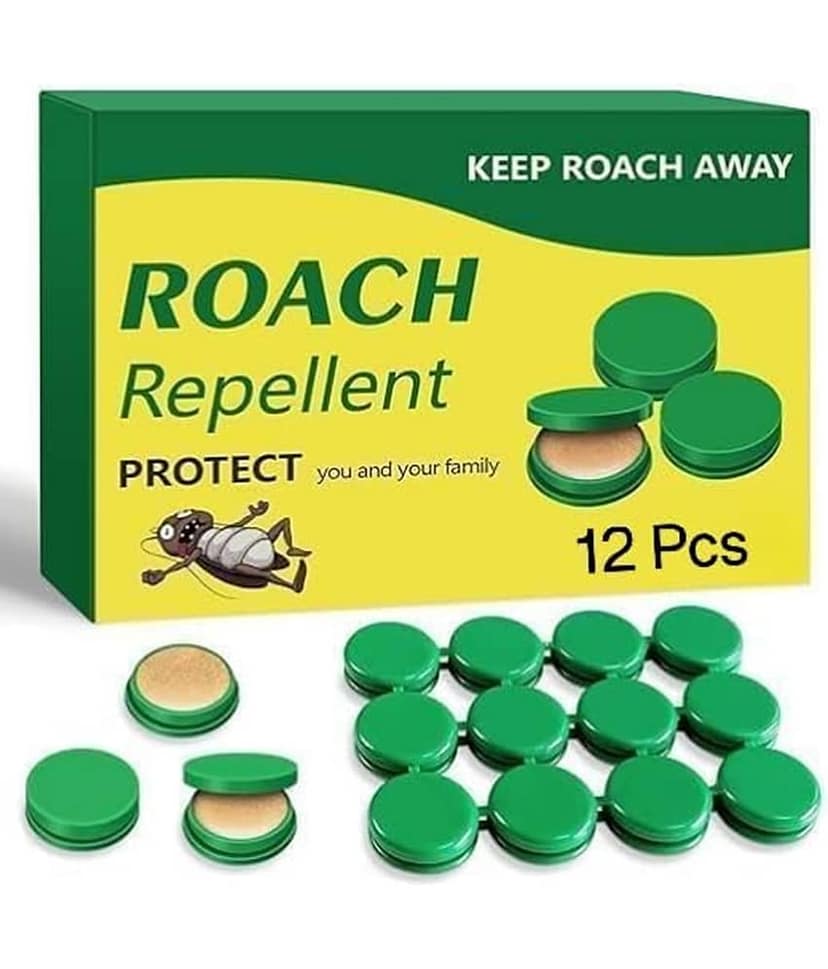 Natural Cockroach Killer Trap for Kitchens, Bathrooms, and Cabinets, Eco-Friendly Home Remedy for Indoor Cockroach Control Repellent Gel (12 Piece)
