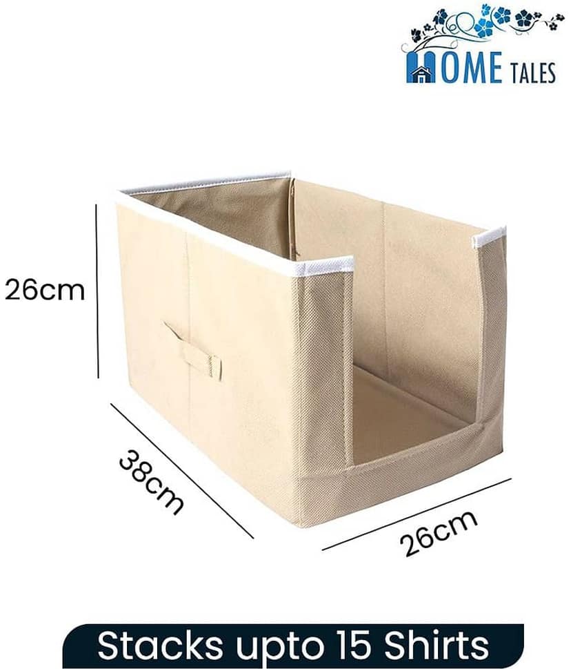 Non-Woven Shirt Stacker & Cloth Organizer,Black ( Pack of 3) view 2