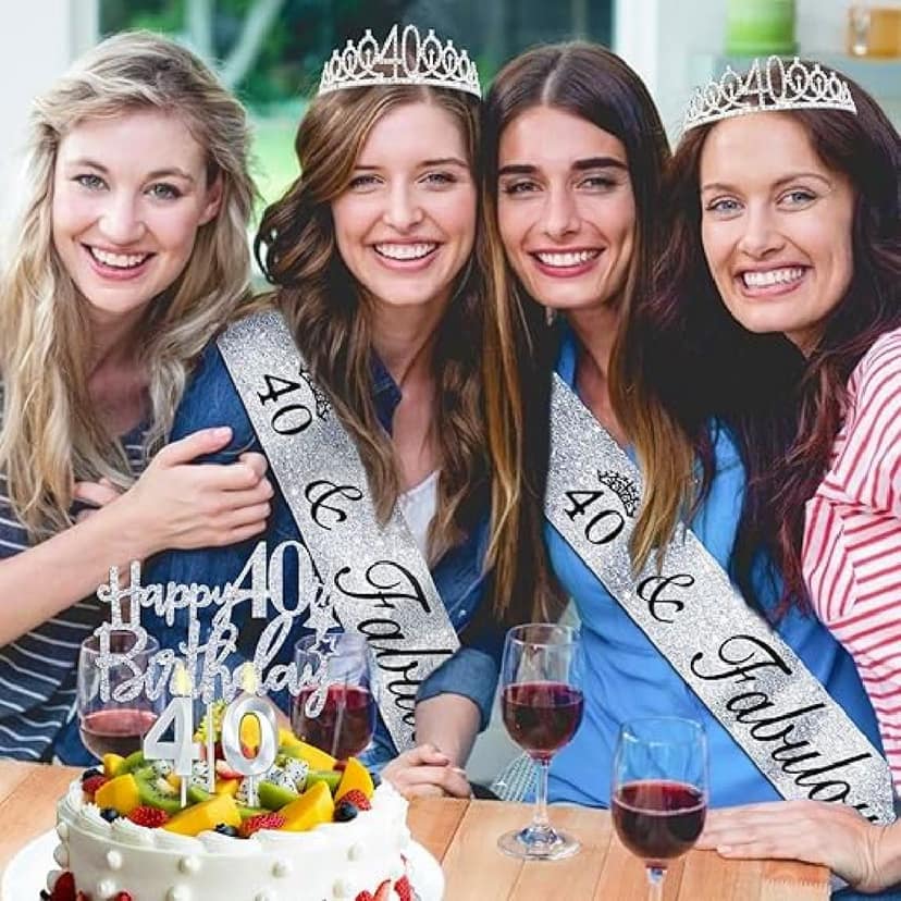 Happy 40th Birthday Silver Tiara - 1PC view 3