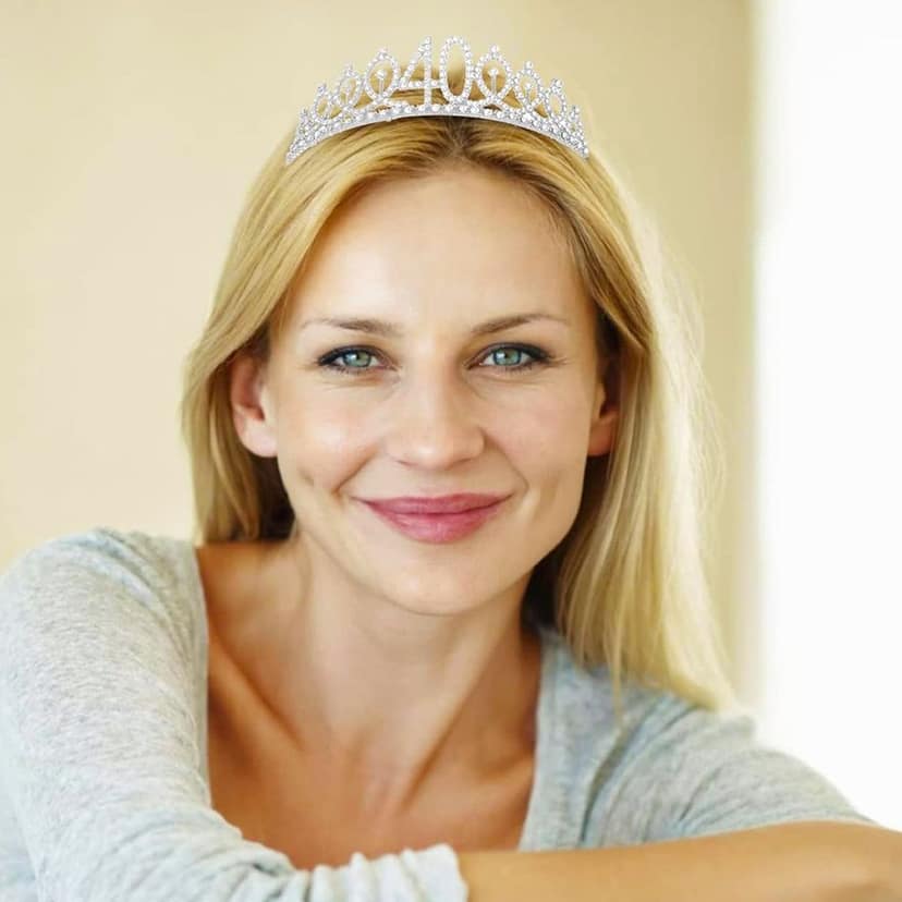 Happy 40th Birthday Silver Tiara - 1PC view 4