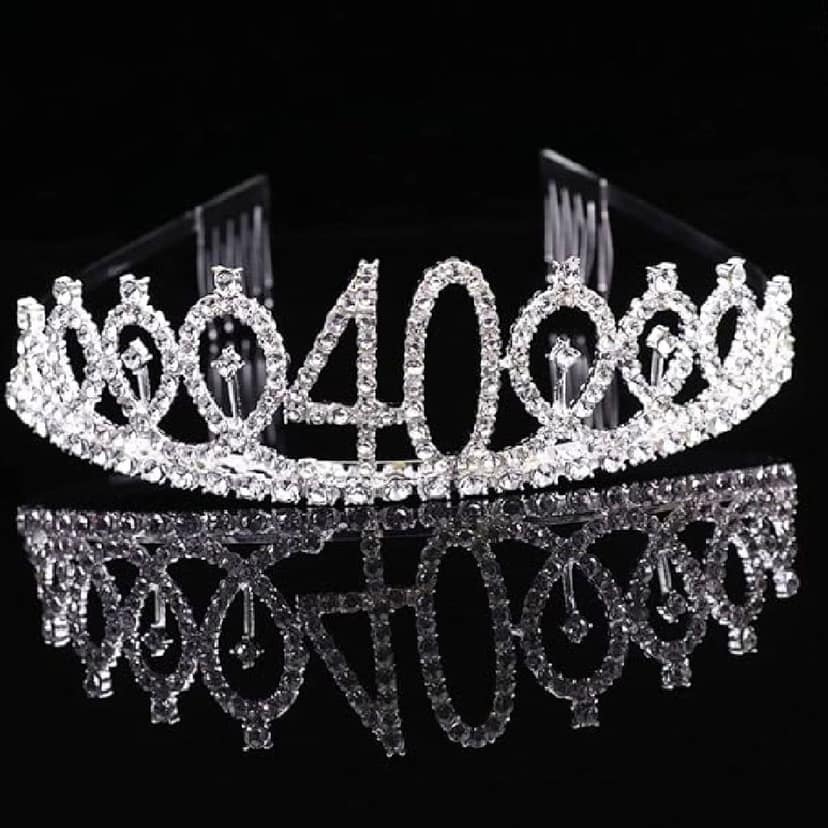 Happy 40th Birthday Silver Tiara - 1PC view 6