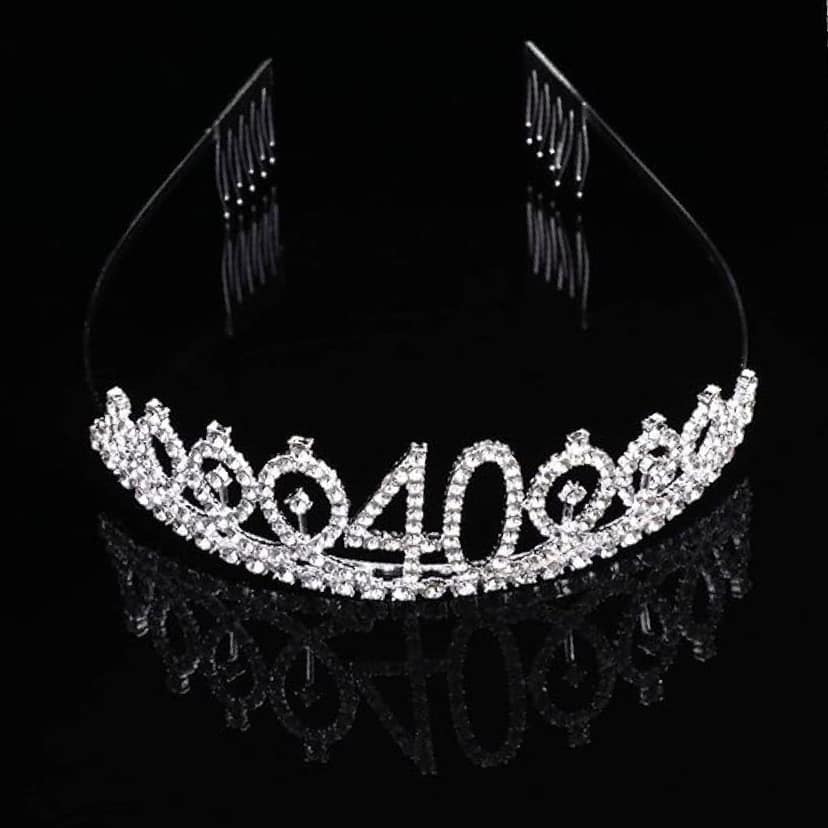 Happy 40th Birthday Silver Tiara - 1PC view 8