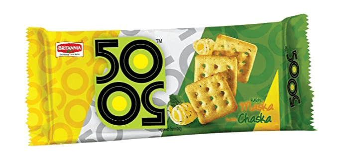 Britannia 50-50 Maska Chaska Salted Biscuit, 55 gm