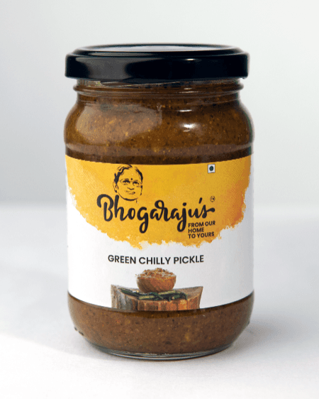 Bhogarajus Green Chilly Pickle - 300 grams (Food Grade Pouch)