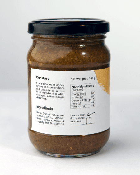 Bhogarajus Green Chilly Pickle - 300 grams (Food Grade Pouch) view 2