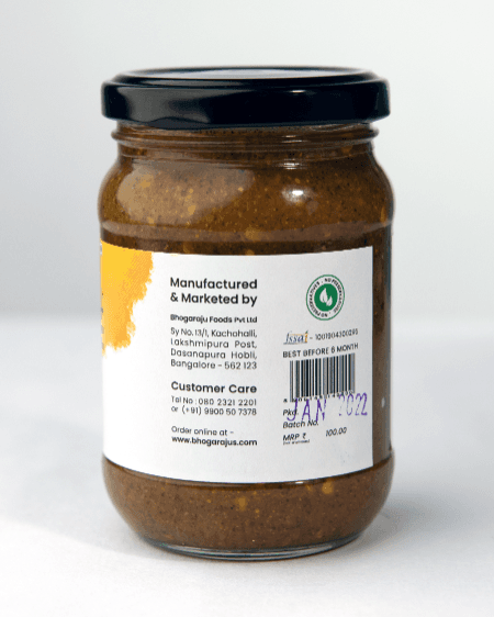 Bhogarajus Green Chilly Pickle - 300 grams (Food Grade Pouch) view 3
