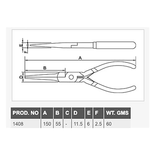 Taparia 1408 Long Needle Nose Mini Plier (Silver,Brown) view 2