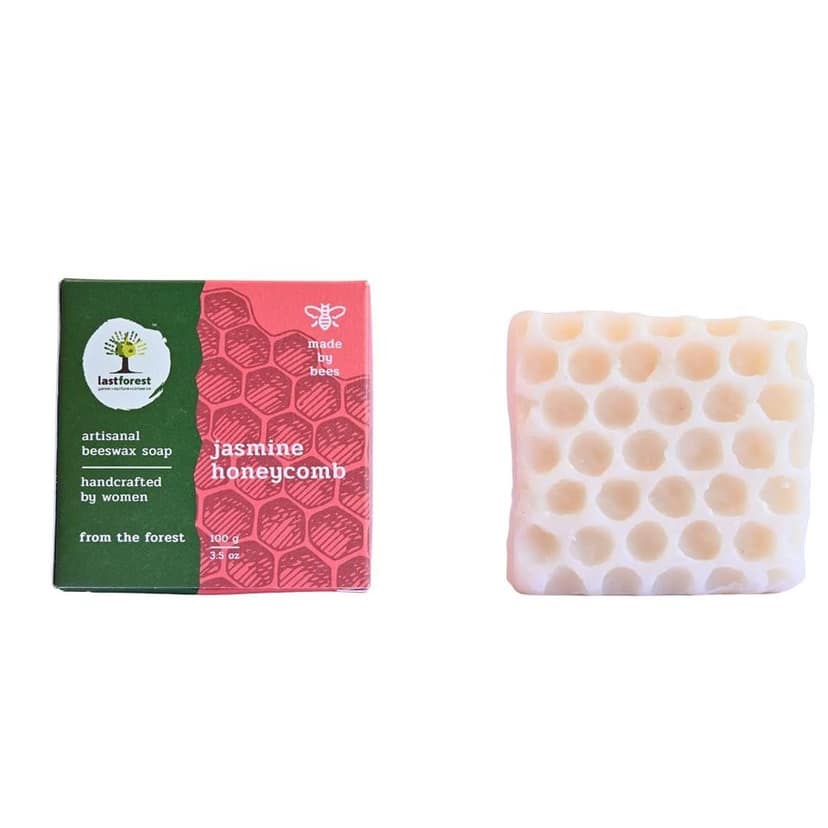 Last Forest Beeswax Soap (100gm), Herbal Bathing Soap for Glowing Skin, Handcrafted, Handmade, 100% Natural Ingredients, Moisturizing, Natural Beeswax, Bathing Soap for Men & Women (Jasmine) view 4