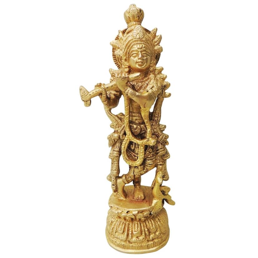 Brass Krishna Normal Statue (BSMAS844 B) view 2