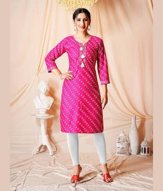 anushansa Women's Viscose Rayon Printed A-line Kurti - ( Blue )